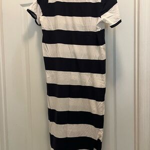 J Crew Striped Navy and White Women's Dress midi dress size small